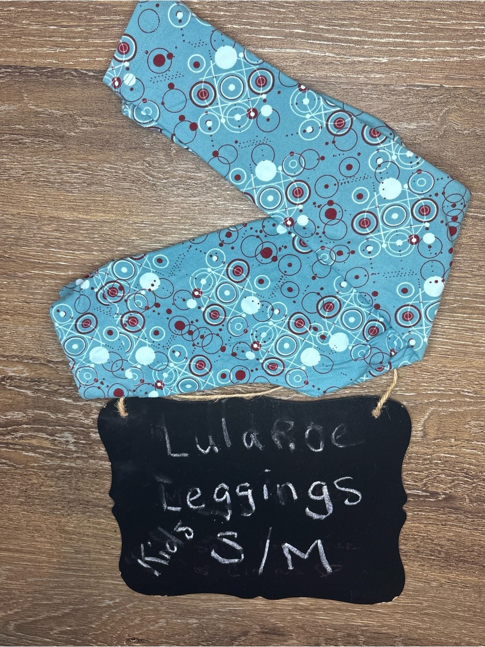 LuLaRoe Kids Teal Circle Print Leggings